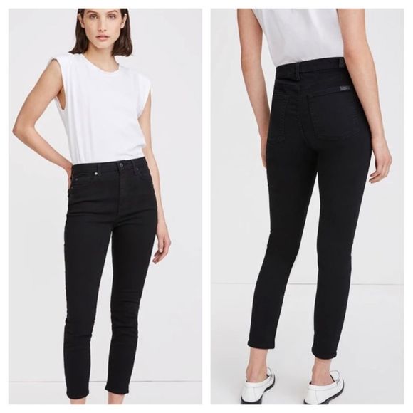 7 For All Mankind Denim - 7 for all mankind b(air) denim the high waist ankle skinny jeans